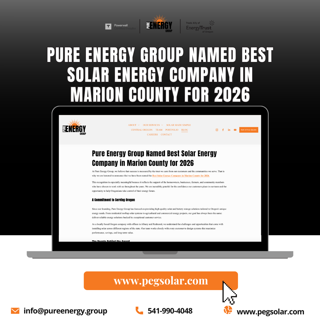 Pure Energy Group Named Best Solar Energy Company in Marion County for 2026