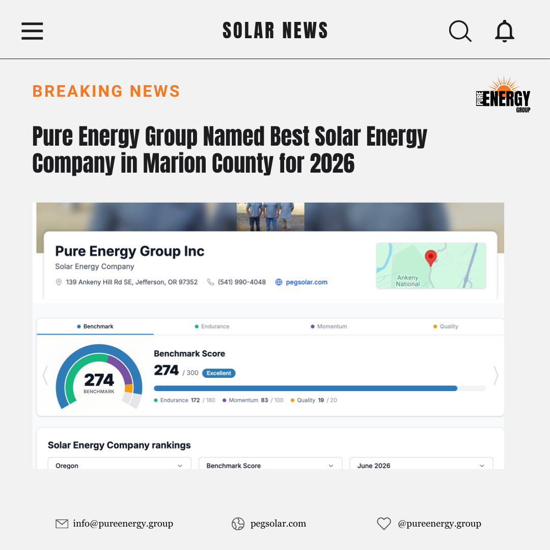 Pure Energy Group Named Best Solar Energy Company in Marion County for 2026