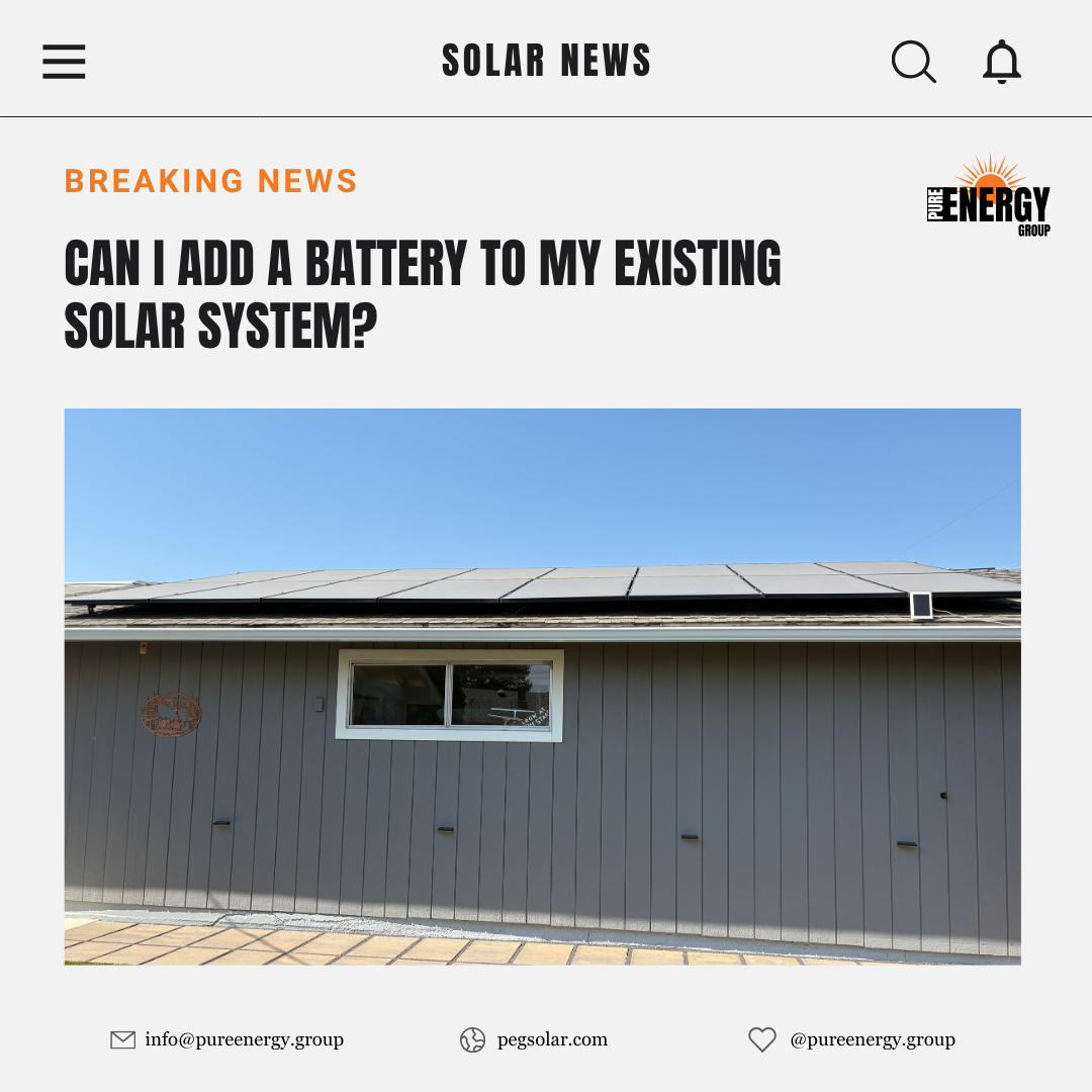Can I Add a Battery to My Existing Solar System?