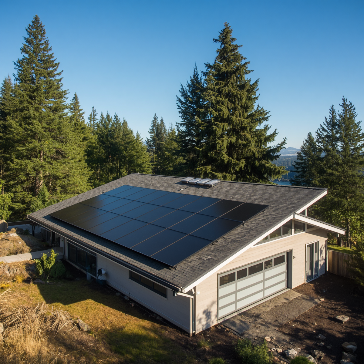 Solar panels on a roof in Gates Oregon
