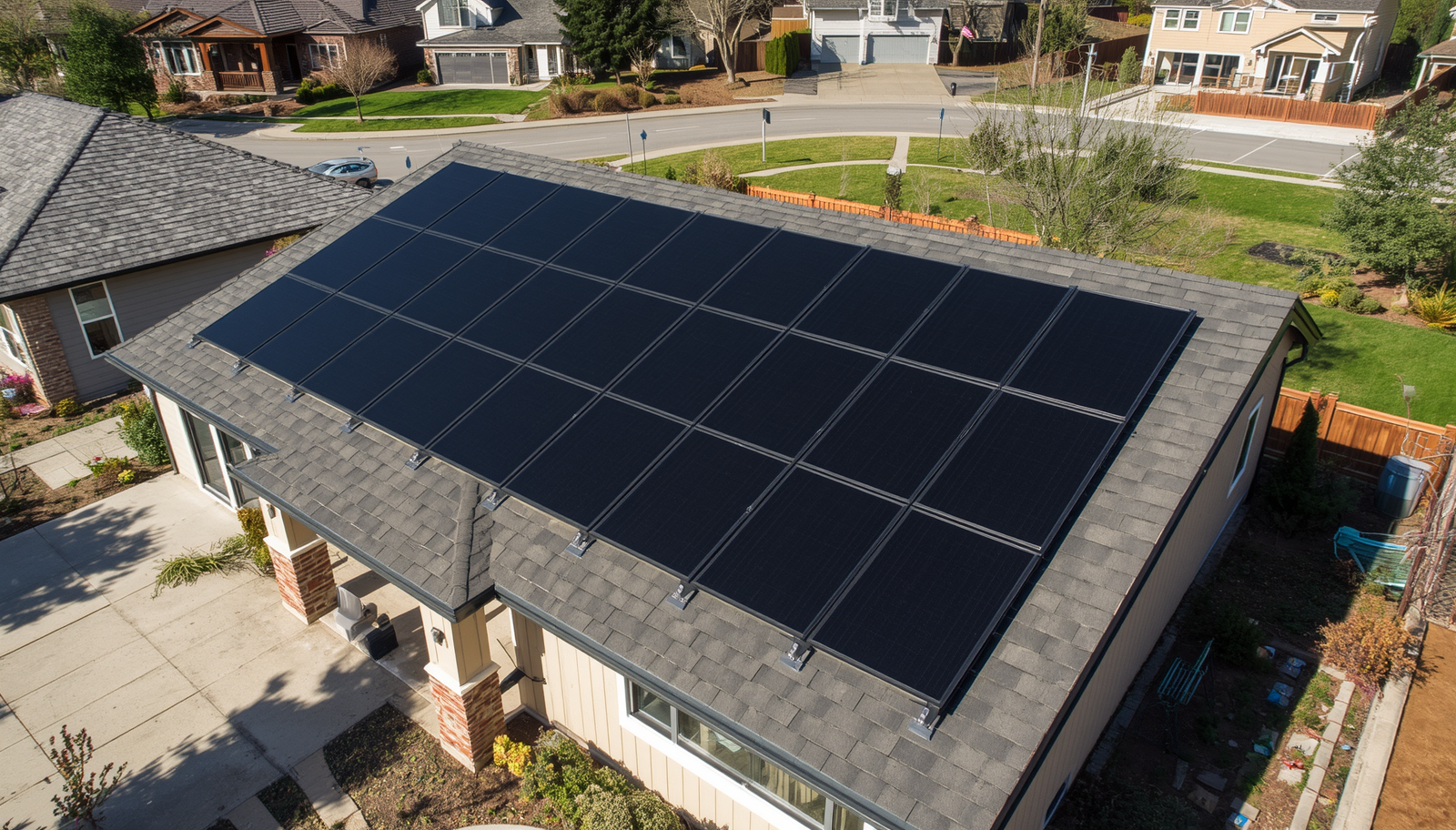 Solar Panels on a roof in Gervais oregon