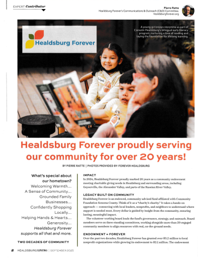 Healdsburg Forever proudly serving our community for over 20 years!