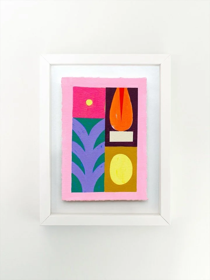 Les &ldquo;Extraits&ldquo;
Ces petites &oelig;uvres originales sont des &eacute;tudes pr&eacute;paratoires qui nous permettent d&rsquo;explorer nos id&eacute;es de composition et d&rsquo;harmonie des couleurs. Peintes &agrave; l&rsquo;acrylique sur p