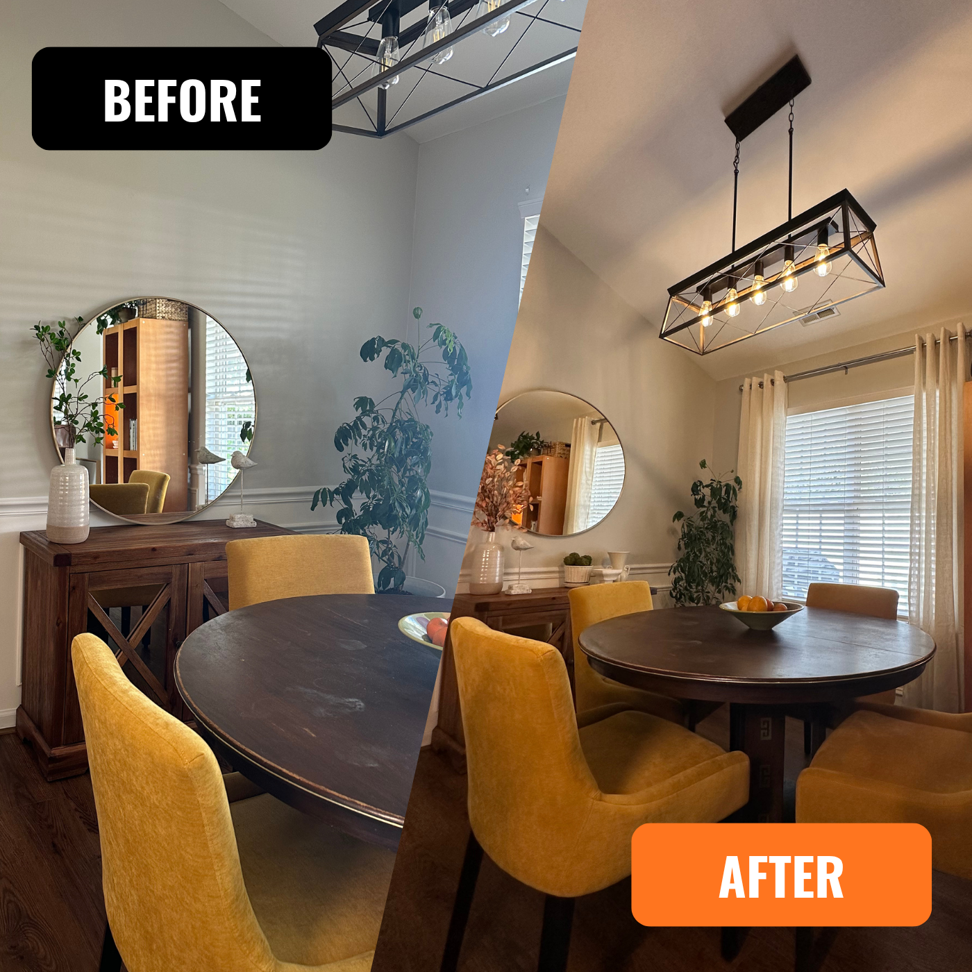 Mirror hanging, courtin rode hanging, staging