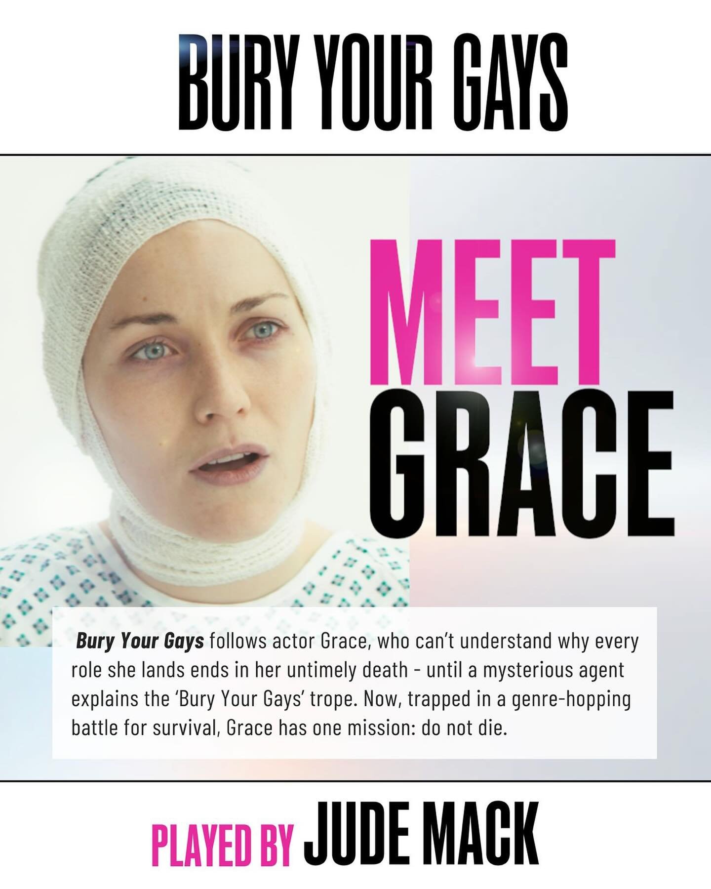 Meet Grace, our wonderful protagonist played by the comedic tour de force that is @judevmack (Mickey 17, I Hate Suzie, Such Brave Girls).
When I was writing Bury Your Gays, I looked up at the TV my wife had on in the background and saw this striking