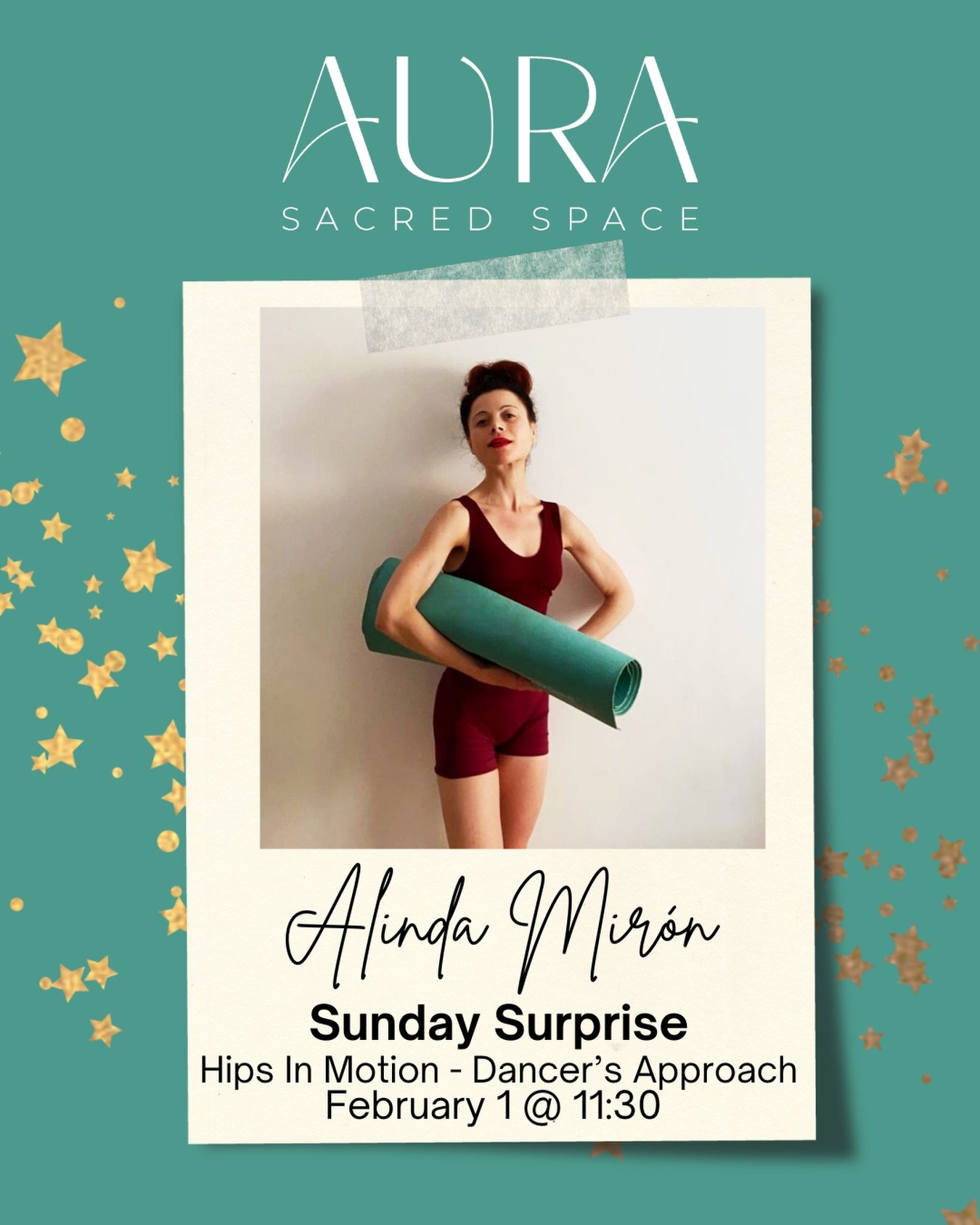 Surprise Sunday Feb 1 @ 11:30 - Hips in Motion - A Dancer&rsquo;s Approach is a guided practice focused on opening the pelvis as a pathway to release and, over time, to the resolution of pain, inflammation, and postural misalignments.

Building on ou