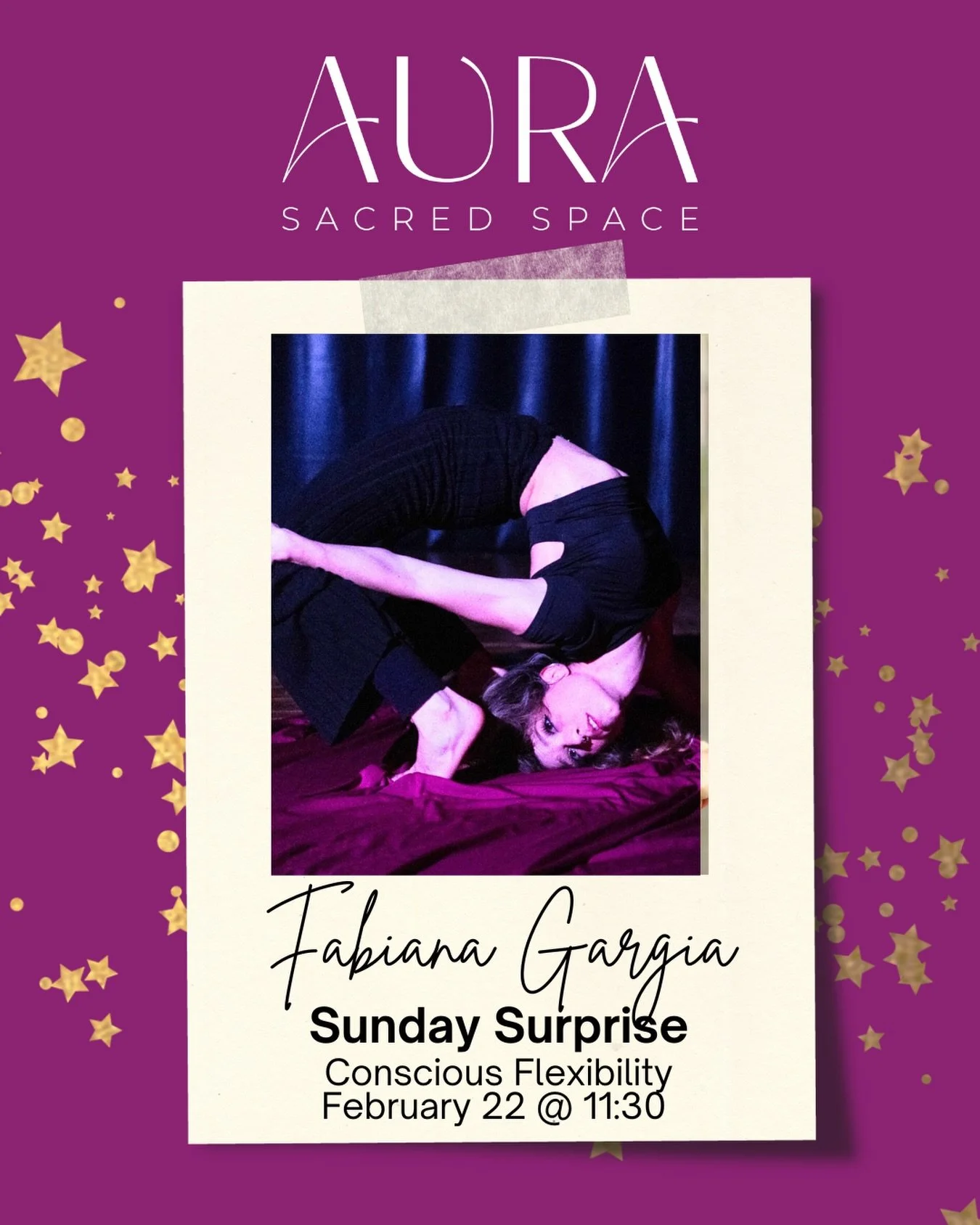 This week's Surprise Sunday with @fabianagargia is dedicated to conscious flexibility, drawing from contortion techniques to improve mobility, strength, and control. We will work with active stretching and strengthening exercises, designed to achieve