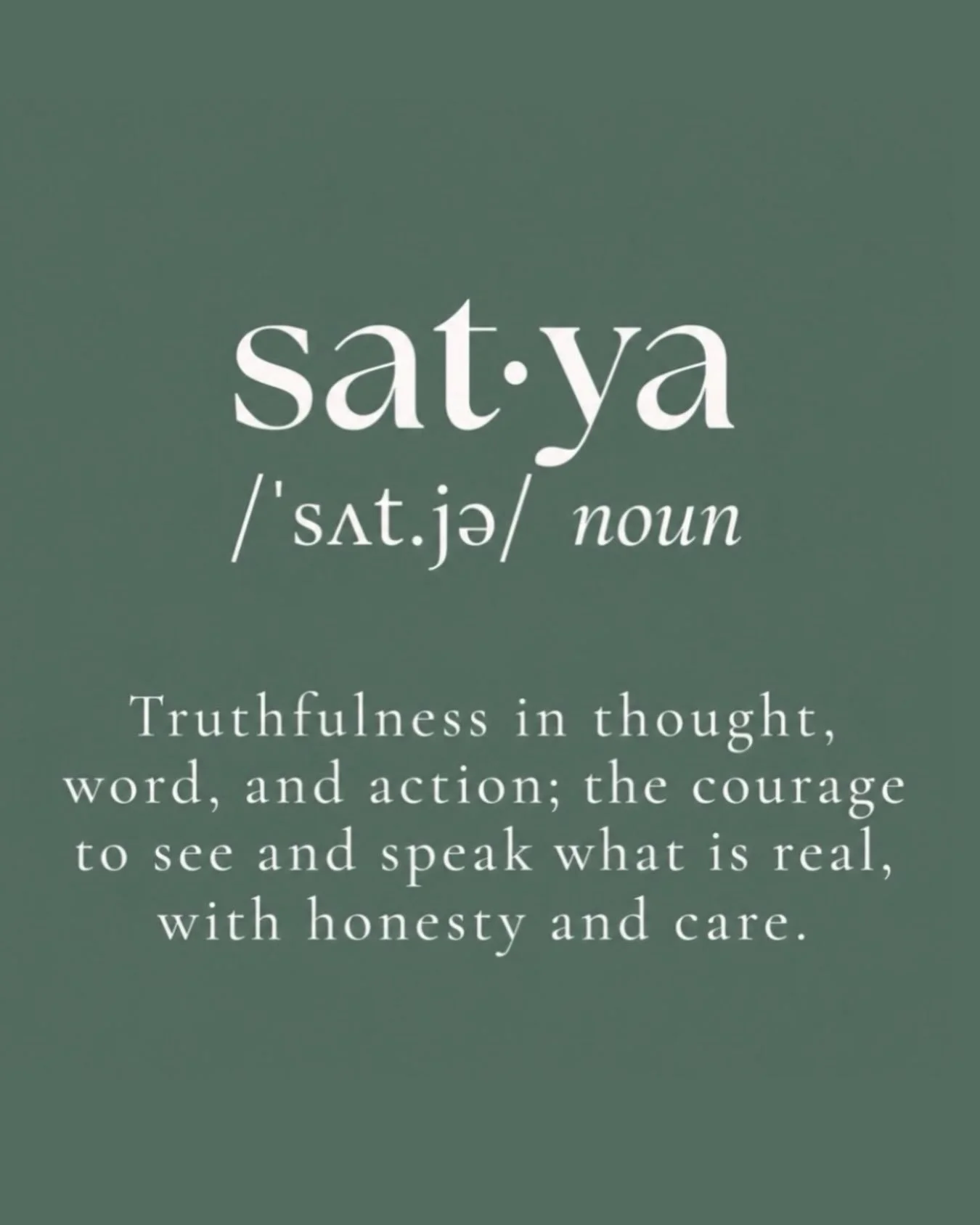 October at AURA | A new month. A new theme. A deeper look at how we practice, on and off the mat.

Our next Yama: SATYA, truthfulness.

Truth in how we speak.
Truth in how we move.
Truth in what we need, what we feel, and what we are ready to let go 