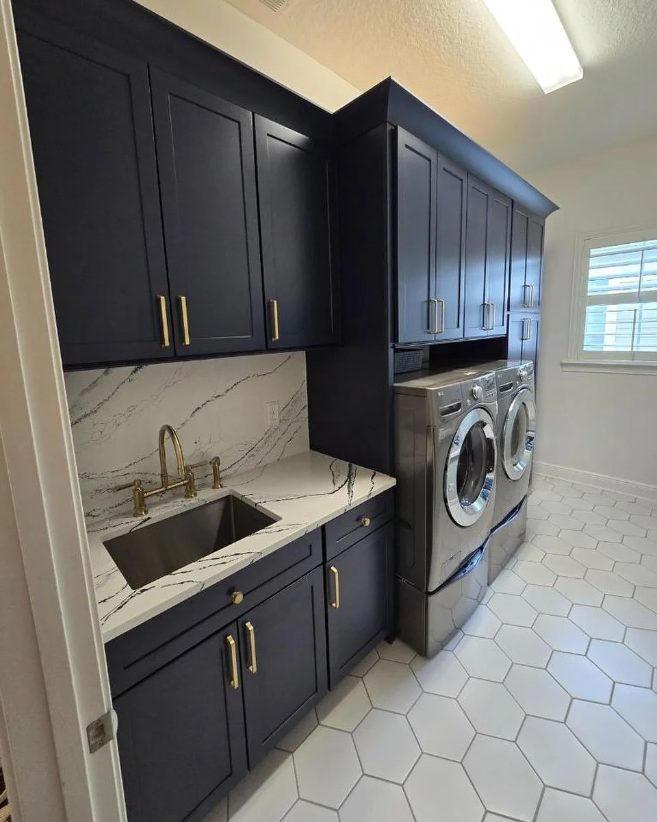 Laundry room complete! This client had an inspiration and we nailed it!