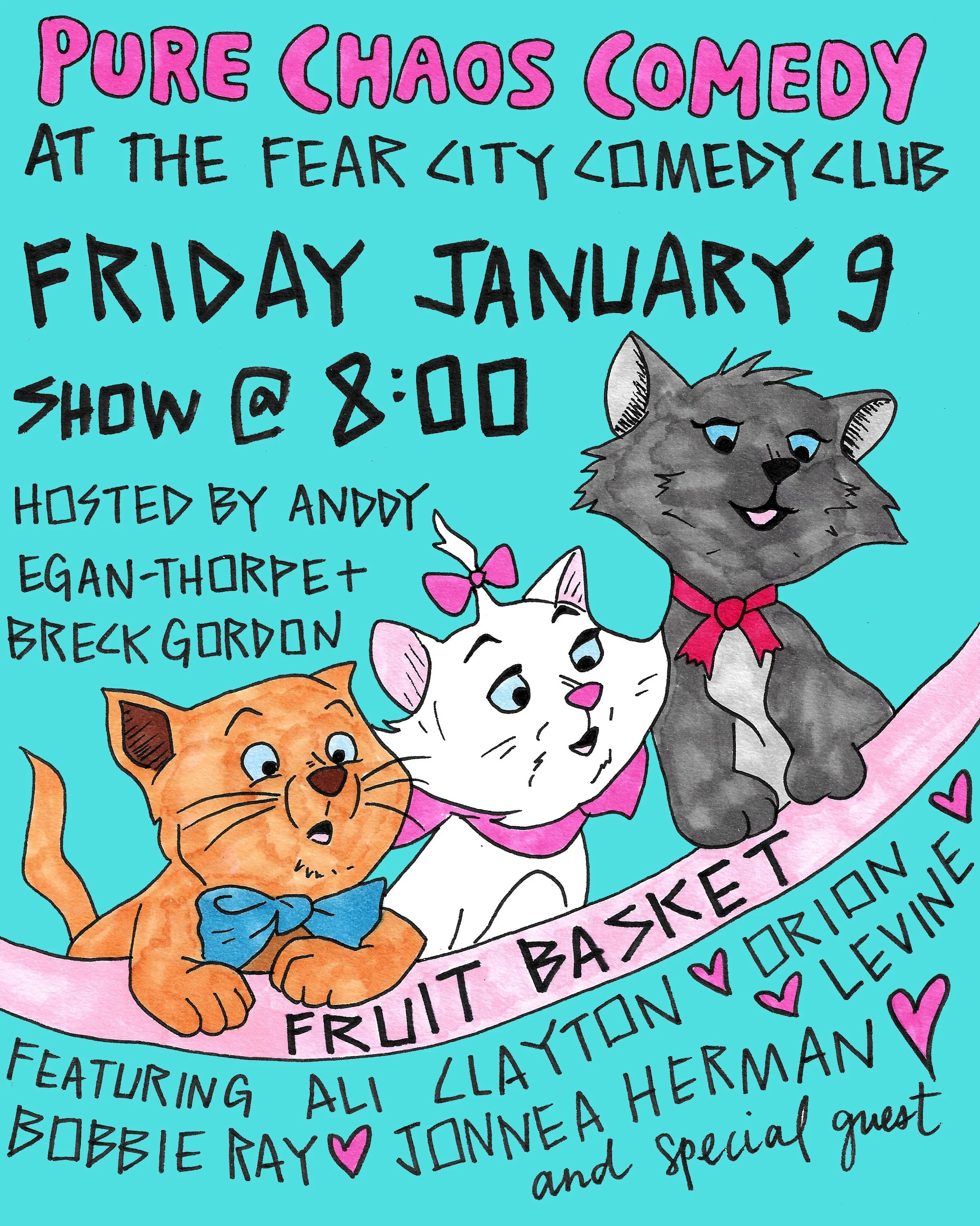 Friday 01/09/2026 PURE CHAOS PRESENTS: Fruit basket at THE FEAR CITY COMEDY CLUB