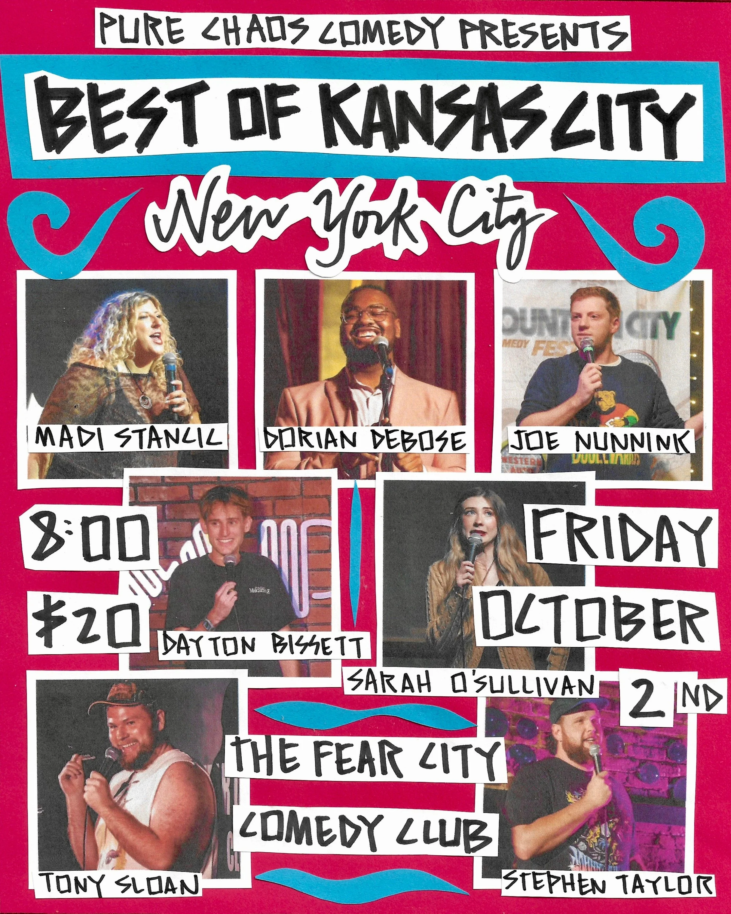 PURE CHAOS COMEDY PRESENTS: BEST OF KANSAS CITY In New York City at THE FEAR CITY COMEDY CLUB 
