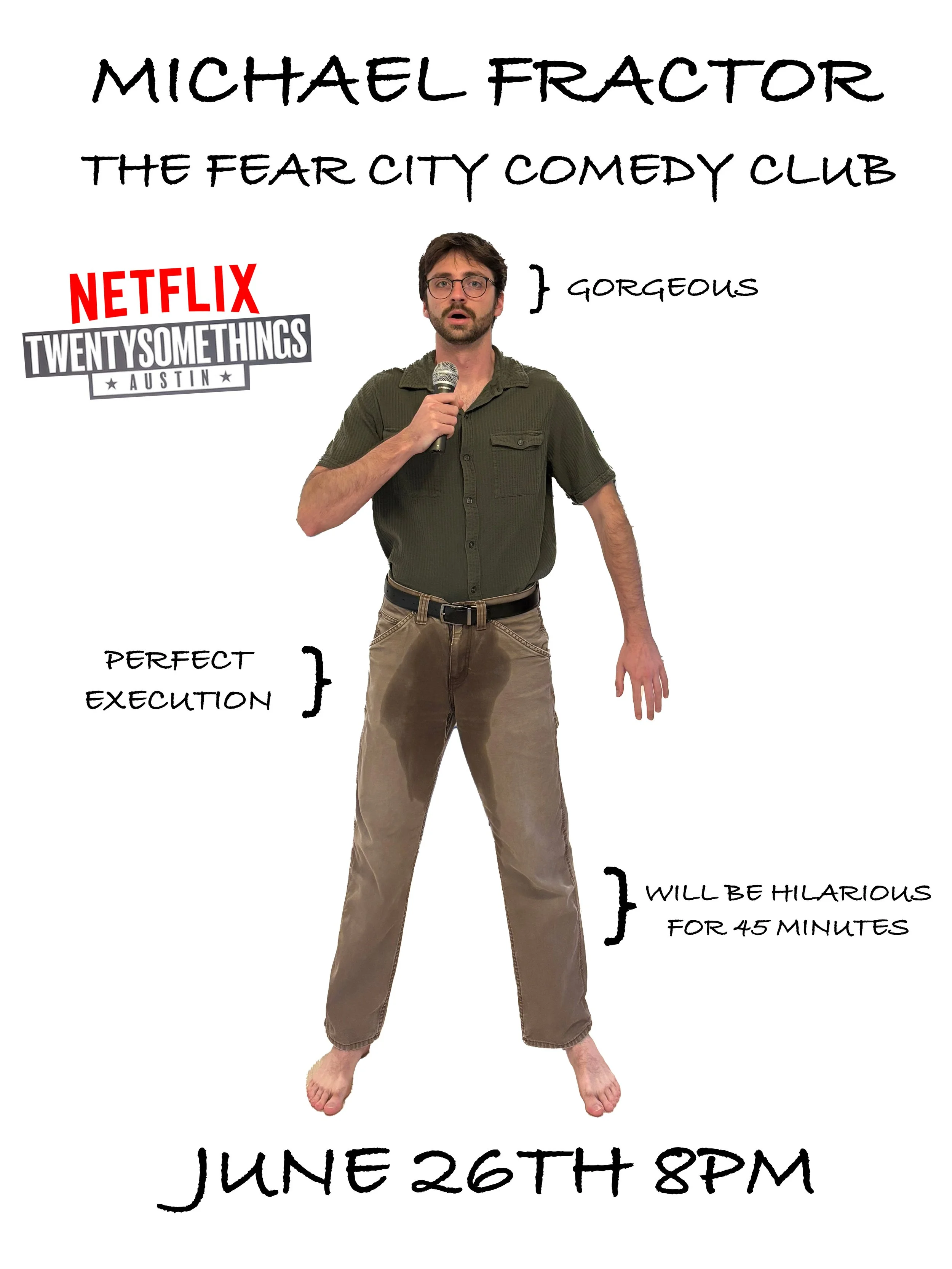 Friday 06/26/2026 - THE FEAR CITY COMEDY CLUB PRESENTS: MICHAEL FRACTOR - A Standup Comedy Show