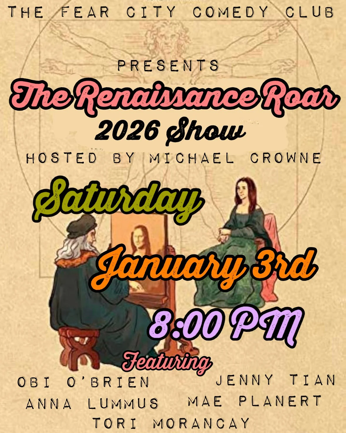 Saturday 01/03/26 - THE RENAISSANCE ROAR 2026 SHOW : A Stand Up Comedy Show
