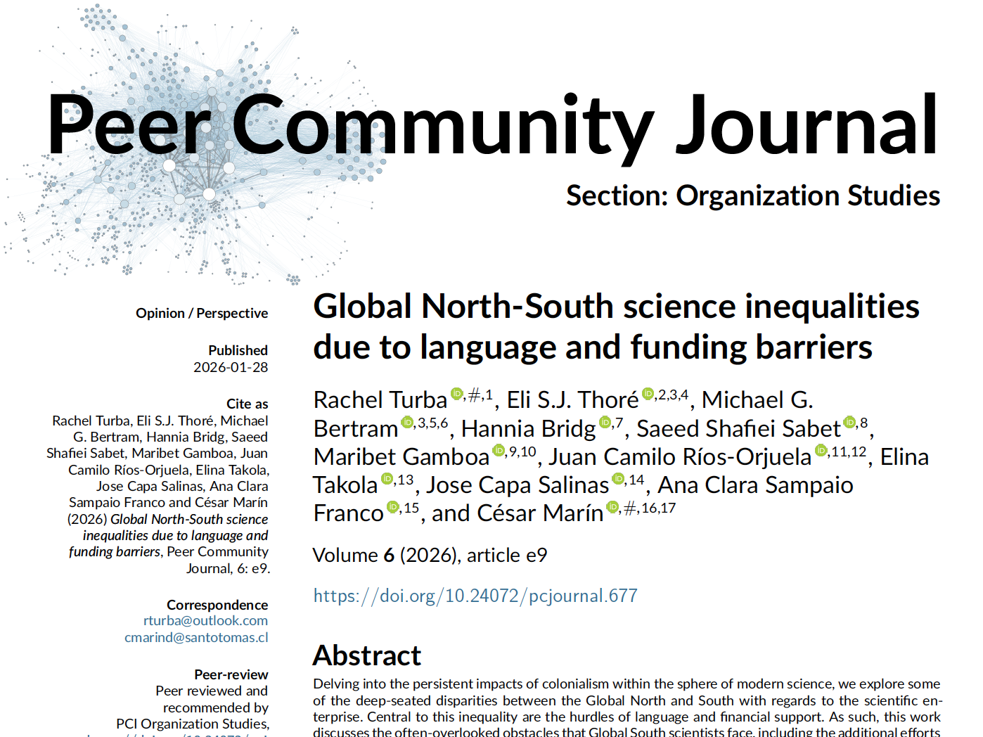 New Global North-South science inequalities Perspective paper