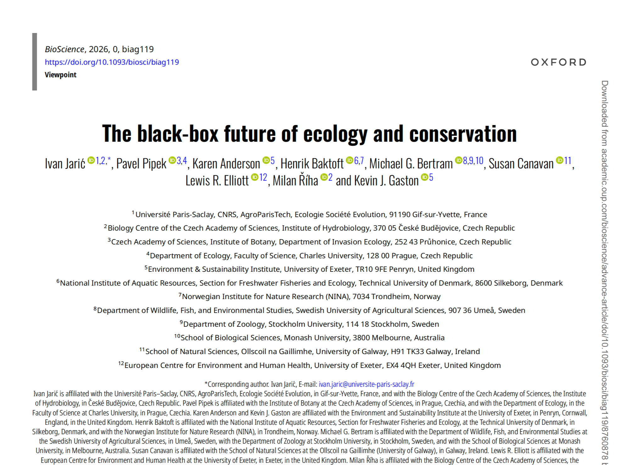 New Viewpoint article in BioScience on scientific black boxes