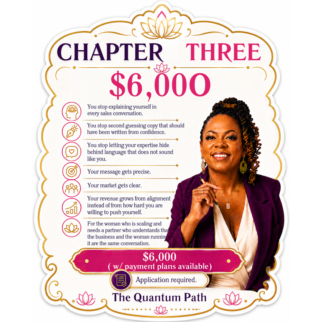 Chapter Three SoulStory Mastermind marketing package flyer, $6,000 total.