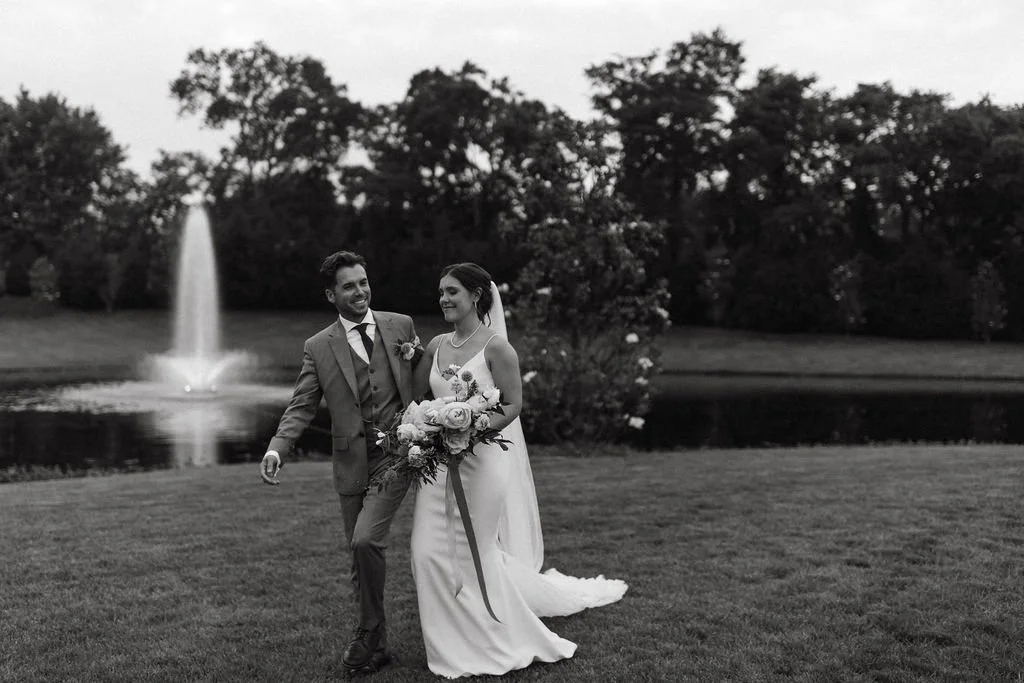 Bride and groom, New Jersey venue, bridal bouquet 