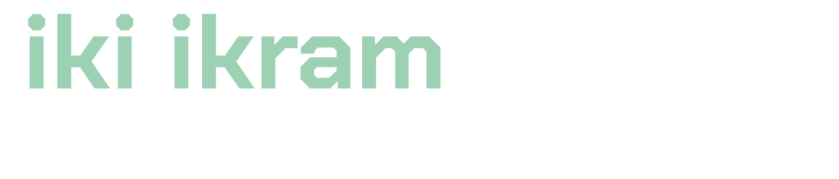 Logo with the text 'iki ikram Studio Manager' in mint green and white font.
