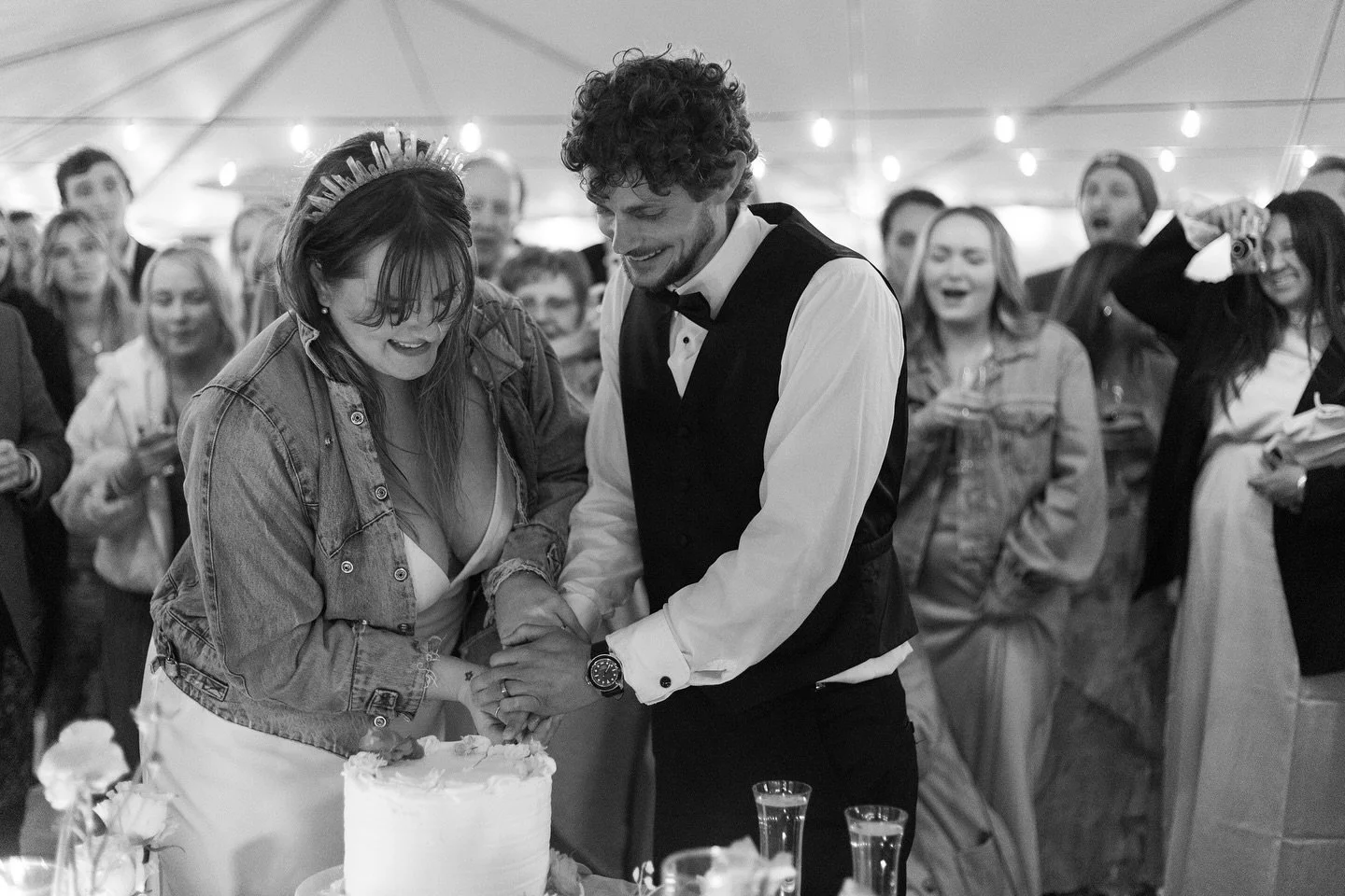 Noa + Kam cut their cake in front of all of their guests. // Carmel, CA. 03.01.24

#weddingphotography #weddingphotographer #carmelvalleywedding #carmelvalleyweddingphotographer #californiawedding #californiaweddingphotographer #palmspringswedding #p