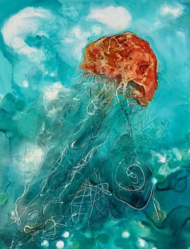 Nautilus
Mixed Media on panel bord
24 X 18 in white float frame