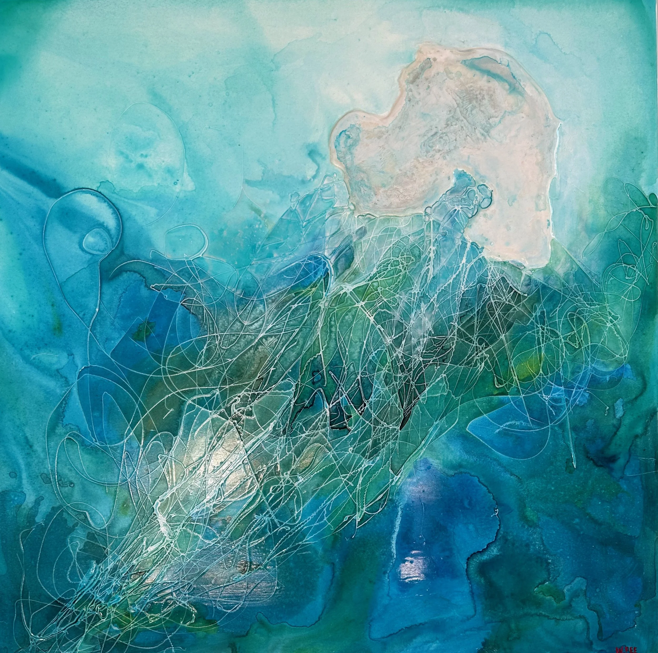 Selene 30 X 30 X2  Acrylic on panel bord $2,700 SOLD