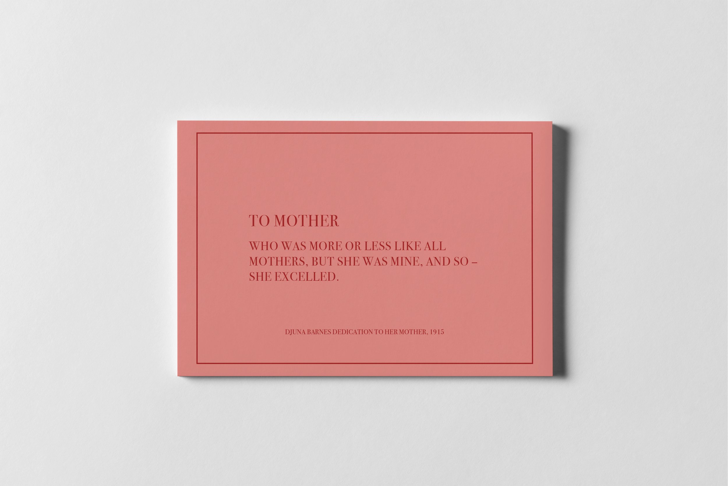 To Mother...