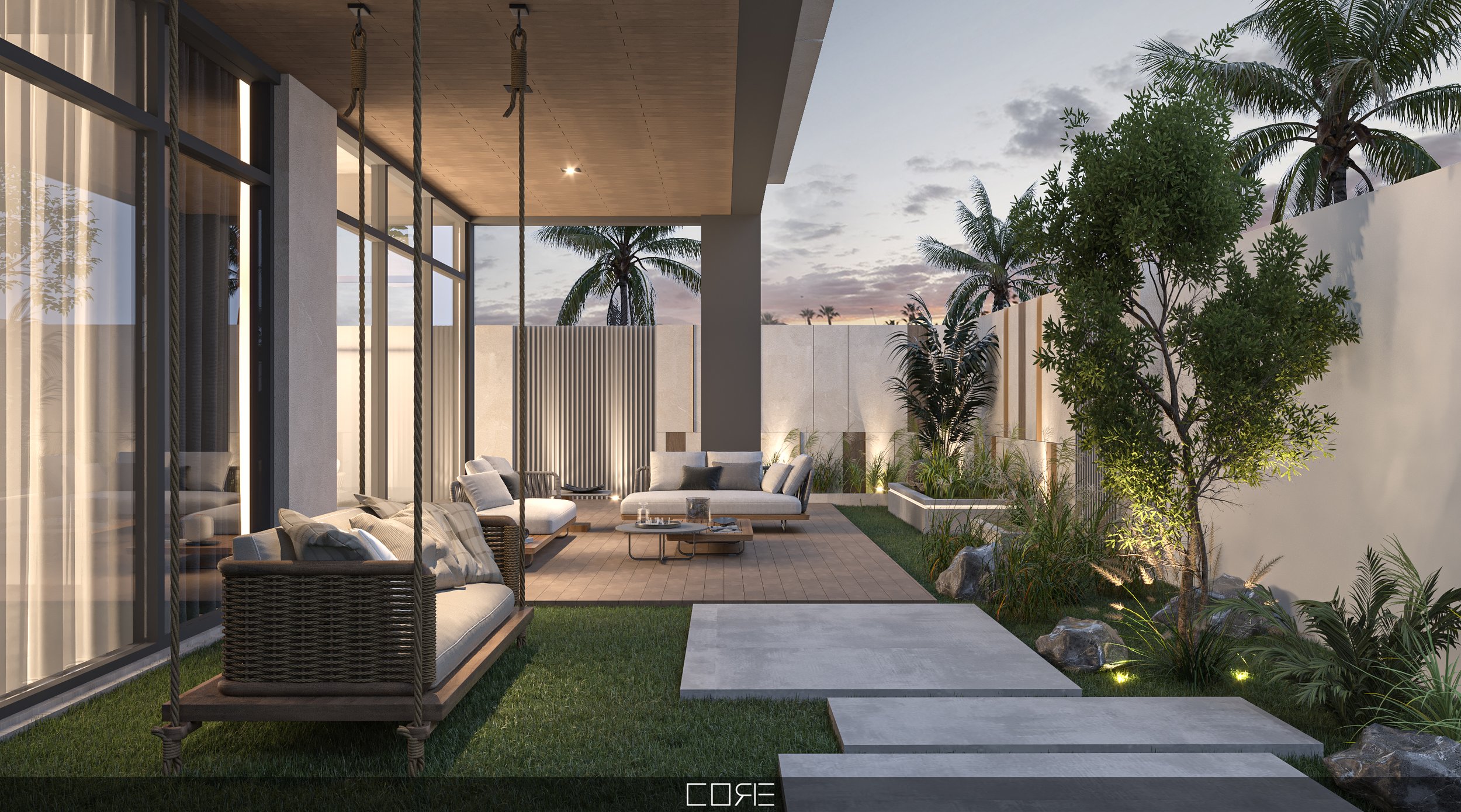 Backyard Seating Area..
