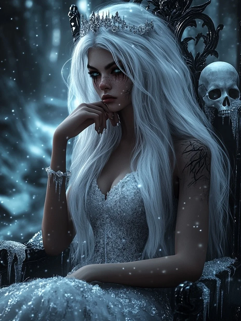 someone told her &ldquo;no&rdquo;so she&rsquo;s thinking about the next time she&rsquo;s goin to say no. 💀 

#icequeen #witchart #evilqueen #fae #darkfantasyart #darkart #gothicart #darkaesthetics #darkfeminine #darkfantasy