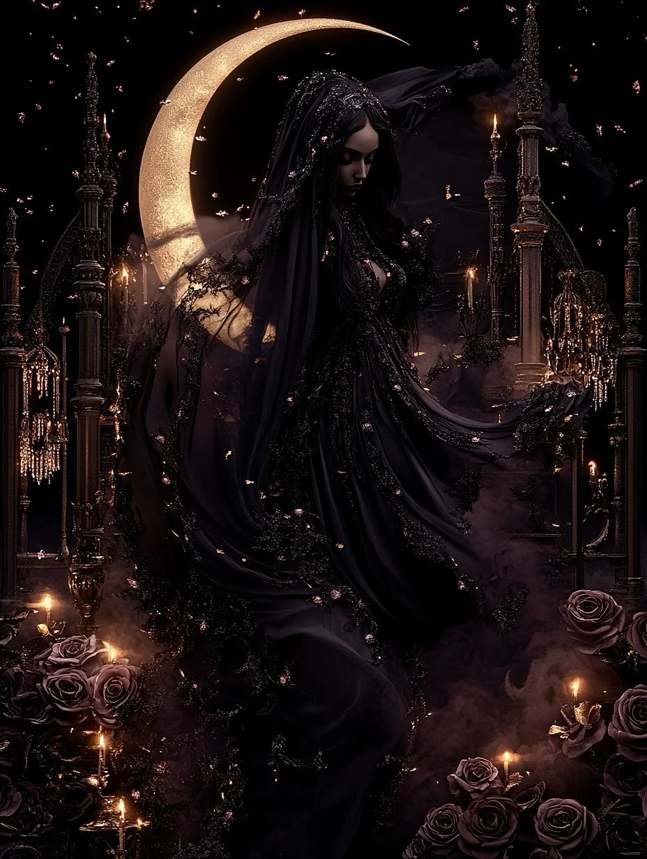 dancing with the moon 

#moonlight #moonmagic #fantasy #fantasyart #generativeai #generativeart #witchart #witchaesthetic #priestess #highpriestess #moonandstars