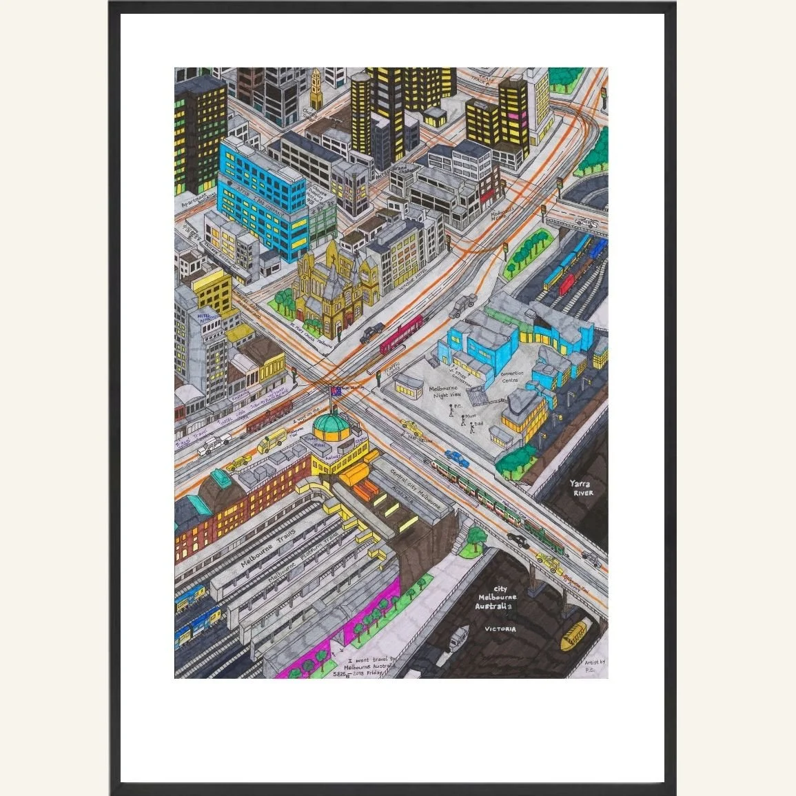 Peter Chou's Melbourne City Giclée Print