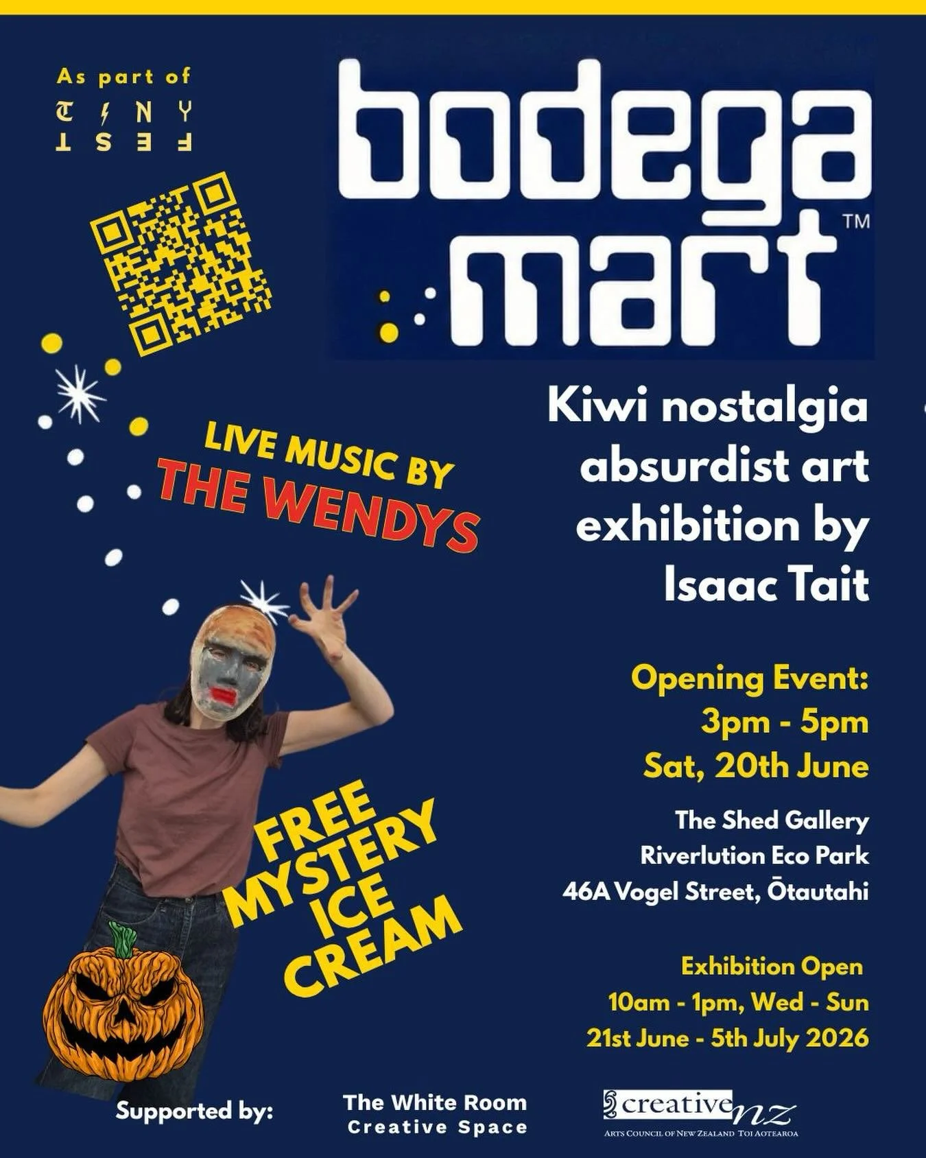 You&rsquo;re invited to the opening of Bodega Mart by Isaac Tait an art exhibition disguised as a classic Kiwi dairy. 

Step inside Isaac Tait&rsquo;s surreal convenience store filled with parody products, mysterious creations, nostalgia, absurdity, 