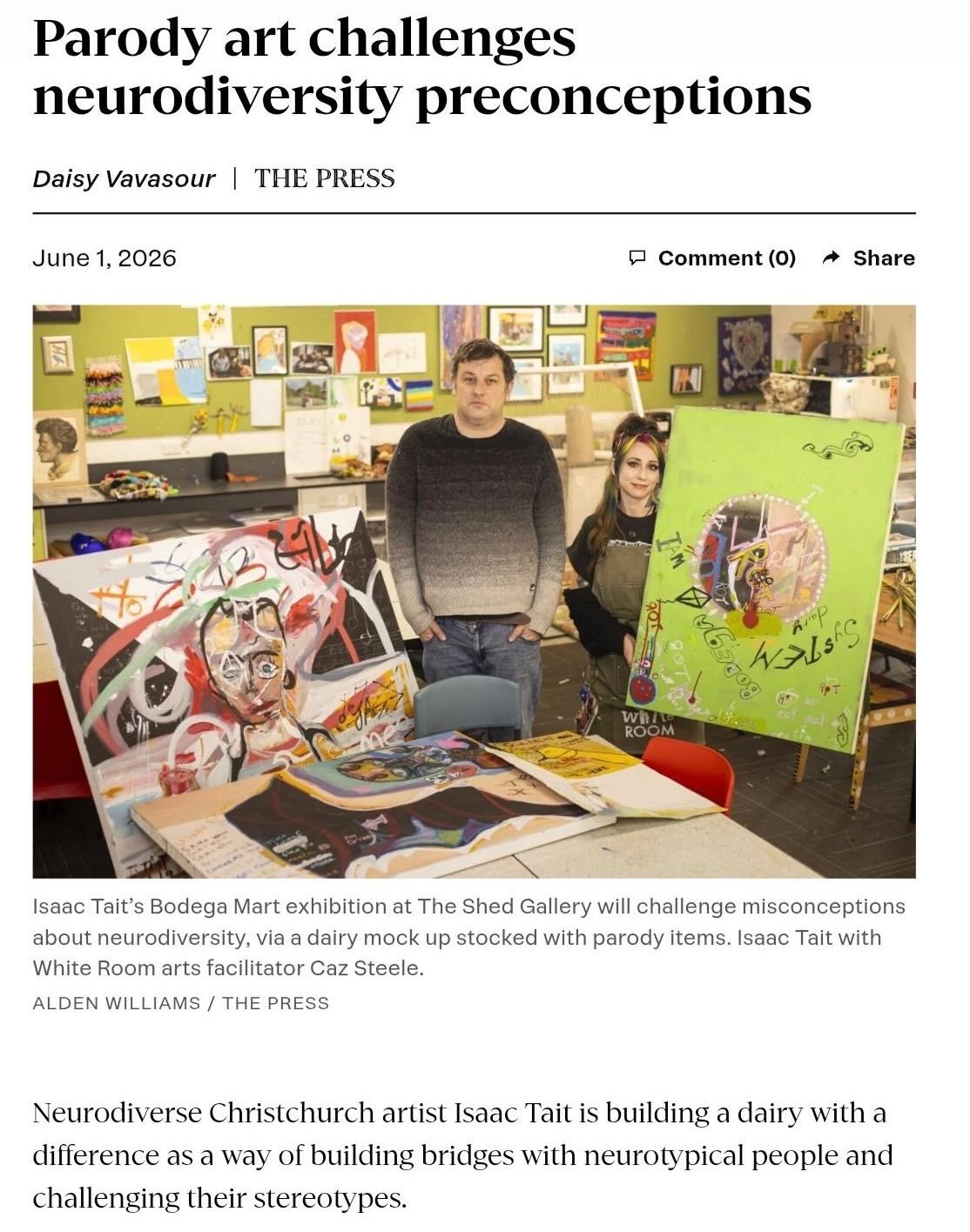 @bodegamcat spoke to @daisyvavasour at @thepress_nz about his upcoming exhibition, Bodega Mart, and his enduring art practice. 
Bodega Mart will open June 20th at The Shed Gallery @riverlution_christchurch and as part of @tinyfestivalchch 

Isaac has