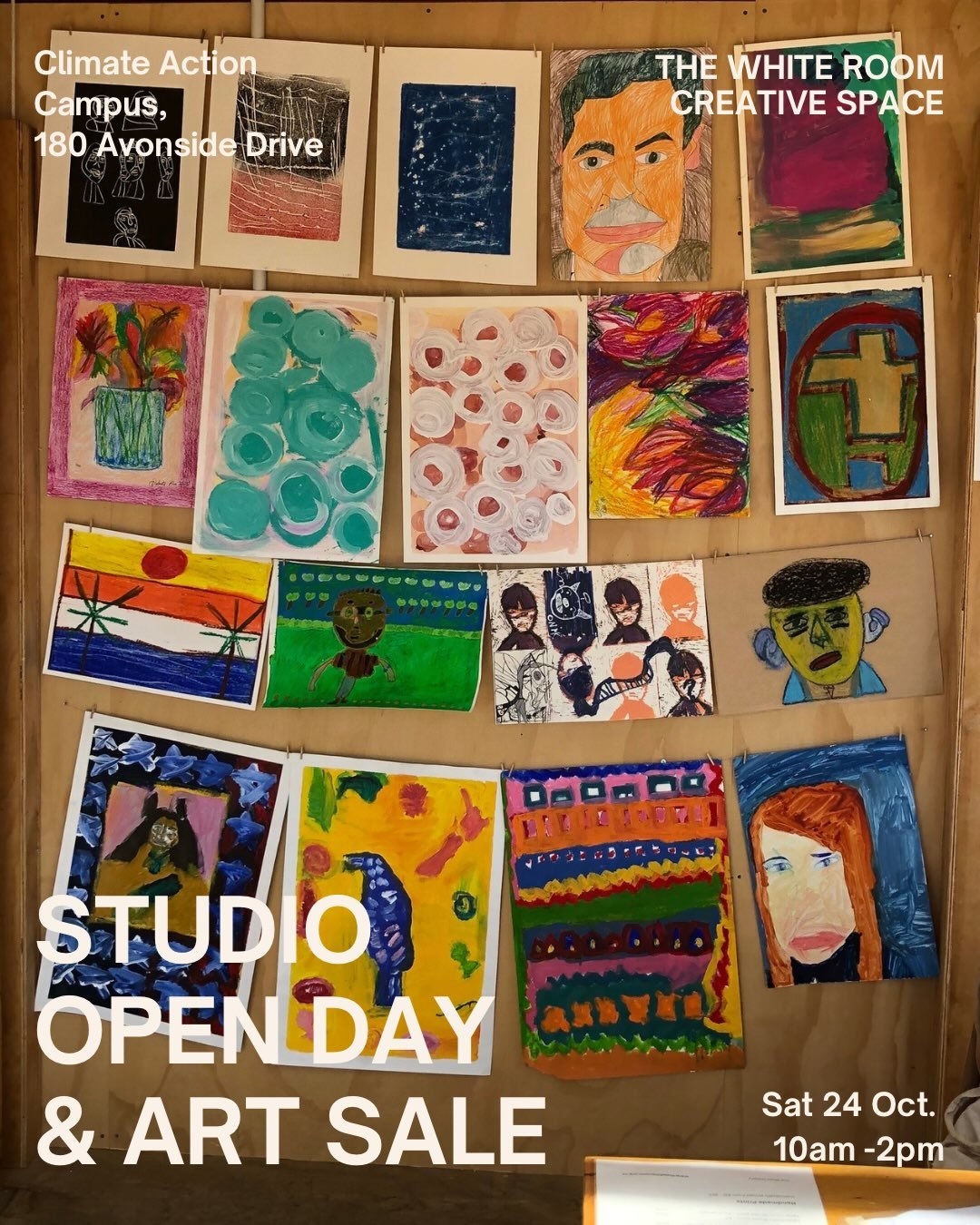Join us this Saturday for The White Room&rsquo;s Studio Open Day &amp; Art Clearance Sale!

We&rsquo;re opening up the studio for our annual open day and storeroom clear-out as part of the Climate Action Campus Spring Fair.

Come along and enjoy: Mee