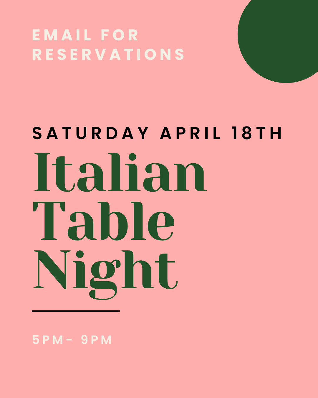 Italian Table Night