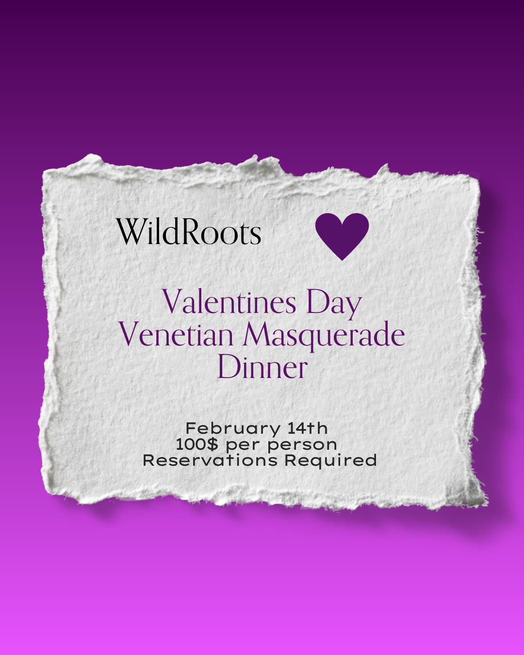 Valentines Day Venetian Masquerade Dinner