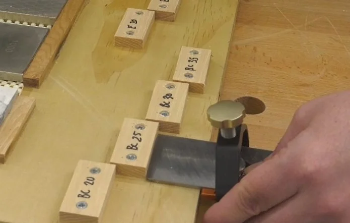 setting the depth of a stop for sharpening