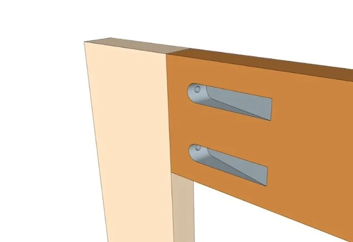 a digital rendering of a joint that uses pocket screws