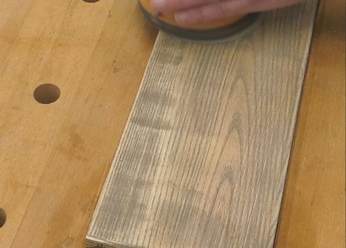 trace coating on a piece of ash