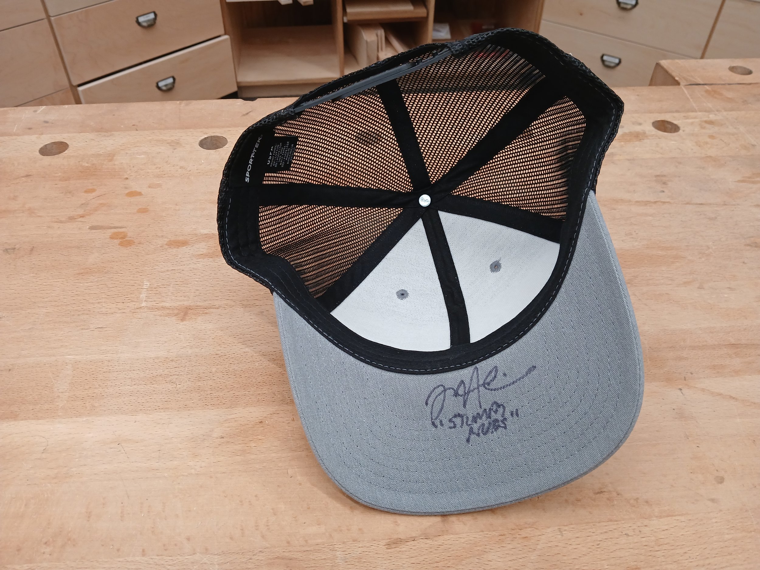 AUTOGRAPHED STUMPY TRUCKER STYLE HAT - HEATHER GREY/CHARCOAL