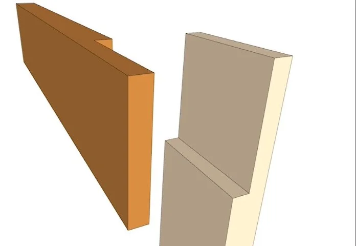 a digital rendering of the two sides of a half-lap joint