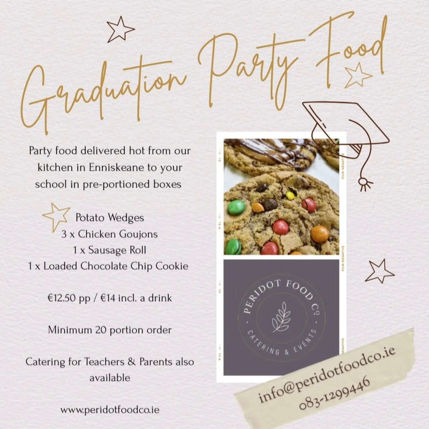 🚨💥🚨 Attention all Principals, Teachers &amp; Parents Association Members !!! 

Get in touch if you'd like to have party food delivered to your school for 2025 Graduation students! 🎓

We also do Sandwich and Sweet Treat Platters for parents and te