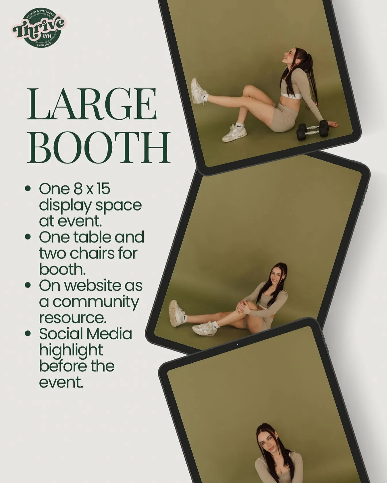 Large booth perks! We still have a 15% off discount until November 1. Buying a booth ALSO includes access to our complimentary photoshoot on November 10. Check the link in our bio or message us if you are interested in participating at our event
