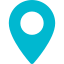 A map marker icon against a white background.