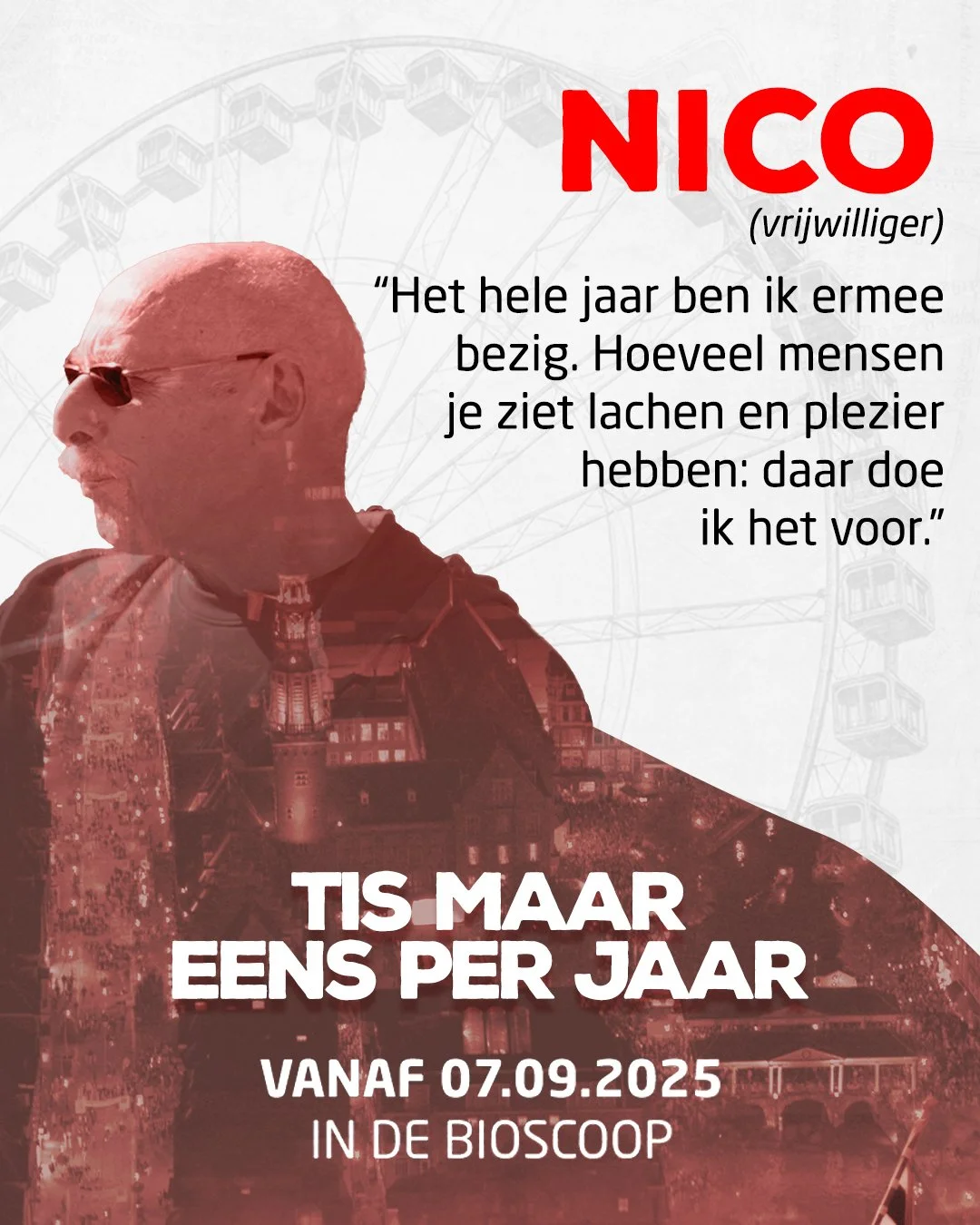 𝐍𝐢𝐜𝐨 | Vrijwilliger bij de 3 Oktober Vereeniging.
Het hele jaar is hij ermee bezig. Het feest bouwen, de straten vullen, zorgen dat alles klopt.
"Zoveel mensen zie je lachen en plezier hebben"&hellip; d&aacute;&aacute;r doet hij het voo