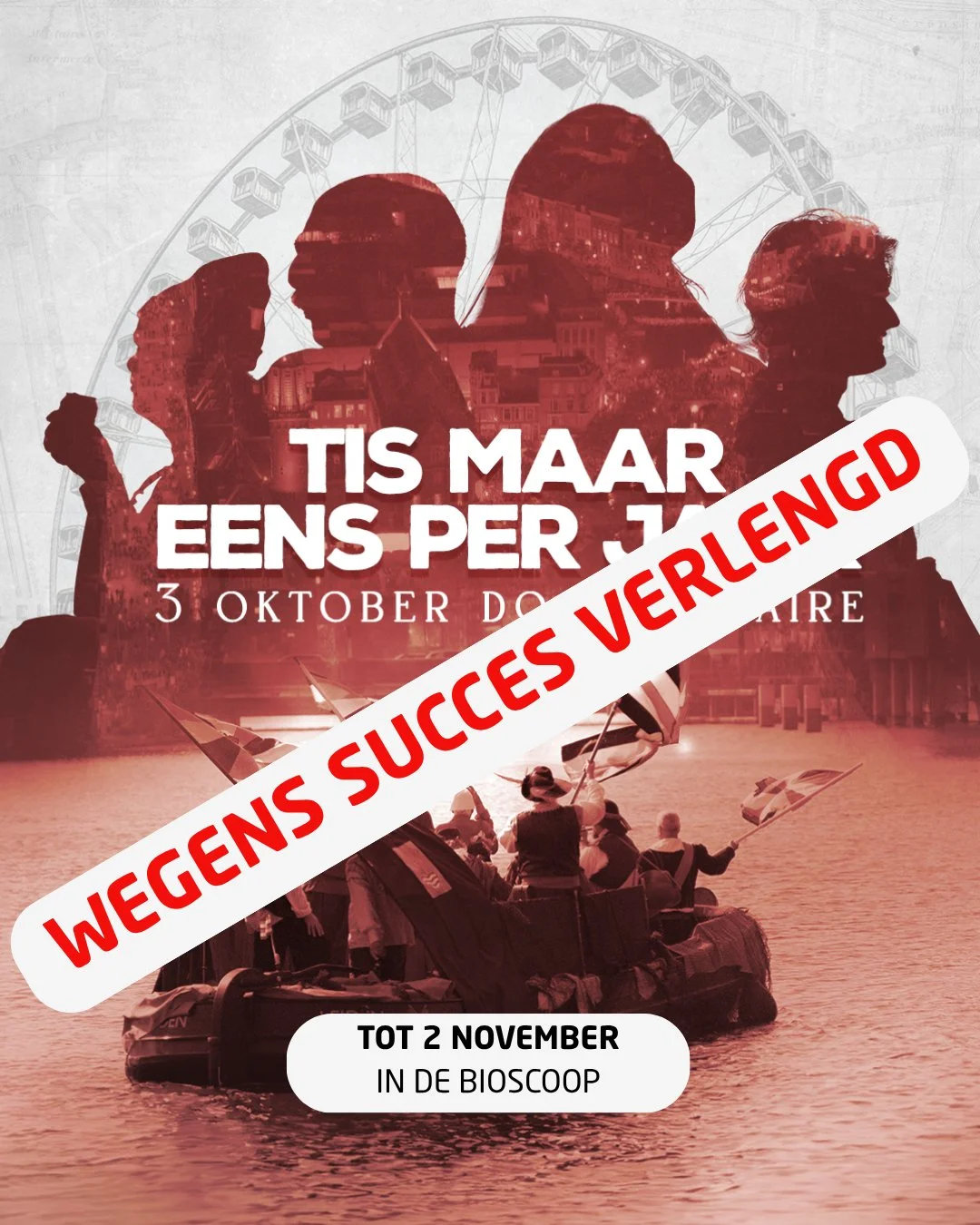 We gaan verlengen! Met bijna 10.000 bezoekers kunnen we wel zeggen dat het een succes is. Om iedereen de kans te geven om de film nog te kunnen zien, draait die nog tot 2 November in de bioscoop.

🟥 Tot 2 November in de bioscoop!
⬜ Koop nu je kaartj