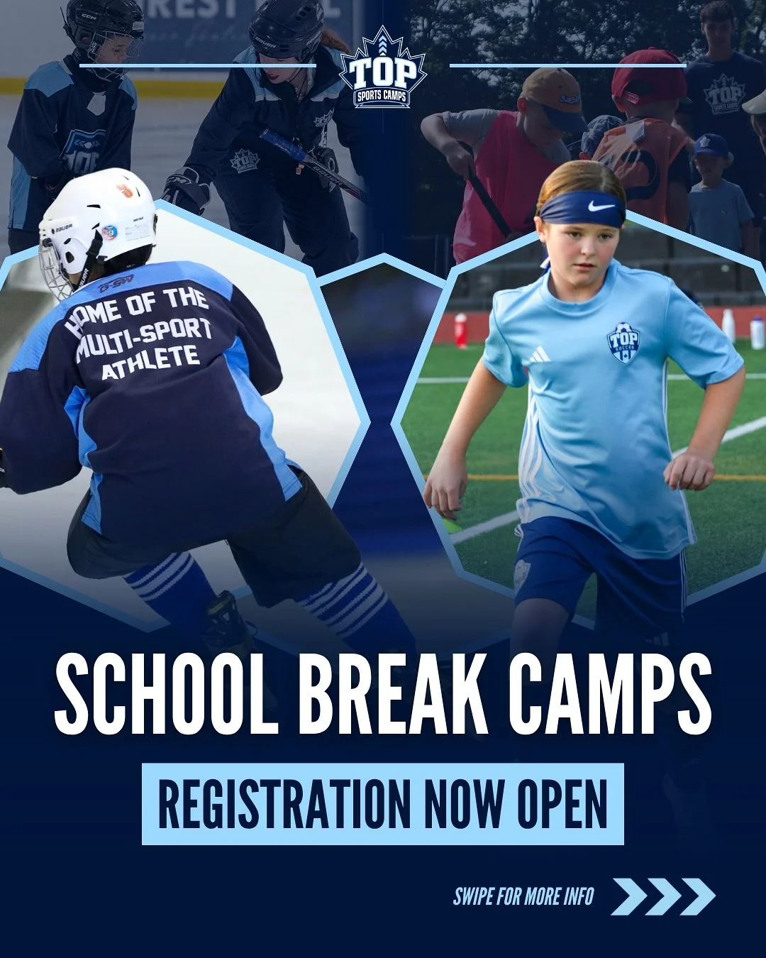 🚨OUR SCHOOL BREAK CAMPS ARE HERE!🚨
Looking to fill up your school break days? Look no further, registration is now open for all our School Year Break Camps - including PA Days, Winter Break, March Break and Passover!
 
From hockey camps and clinic