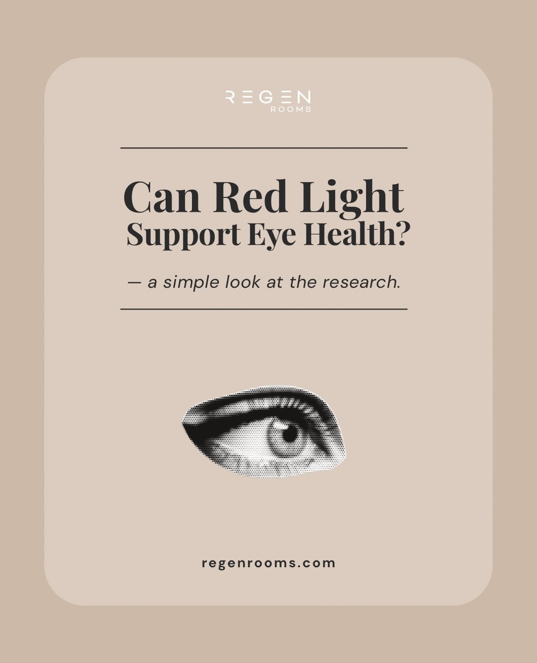 Can red light support eye health? 👁️

The retina uses a lot of energy, making healthy mitochondrial function especially important for supporting normal eye function.

Emerging research suggests that Red Light Therapy:

✨ Improves retinal health
⚡ Bo