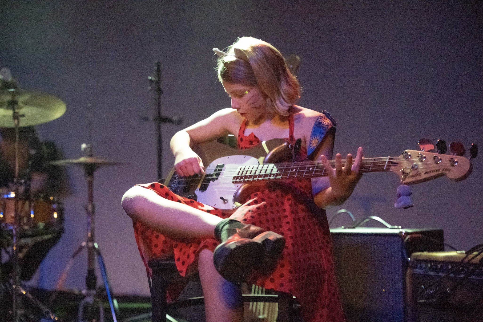 Youth band at Girls Rock Des Moines Showcase for Summer Rock Camp on stage at xBk.
