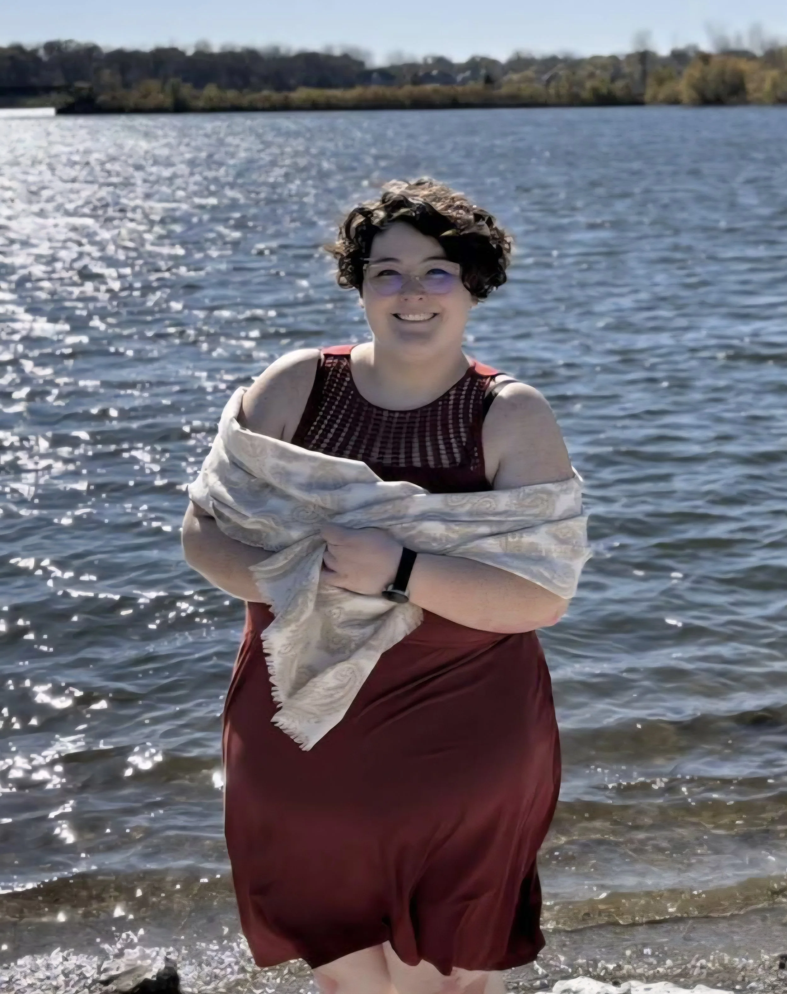 CV smiles in a portrait