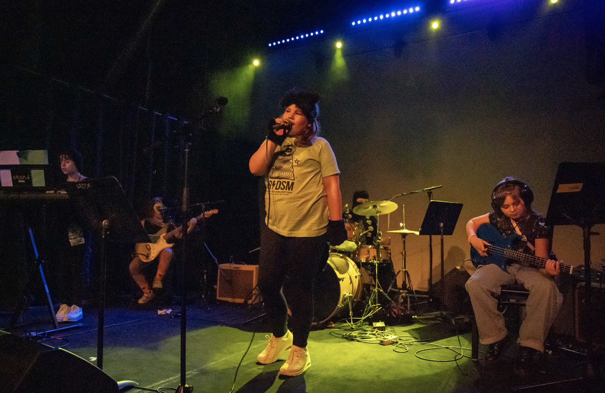 Youth band at Girls Rock Des Moines Showcase for Summer Rock Camp on stage at xBk.